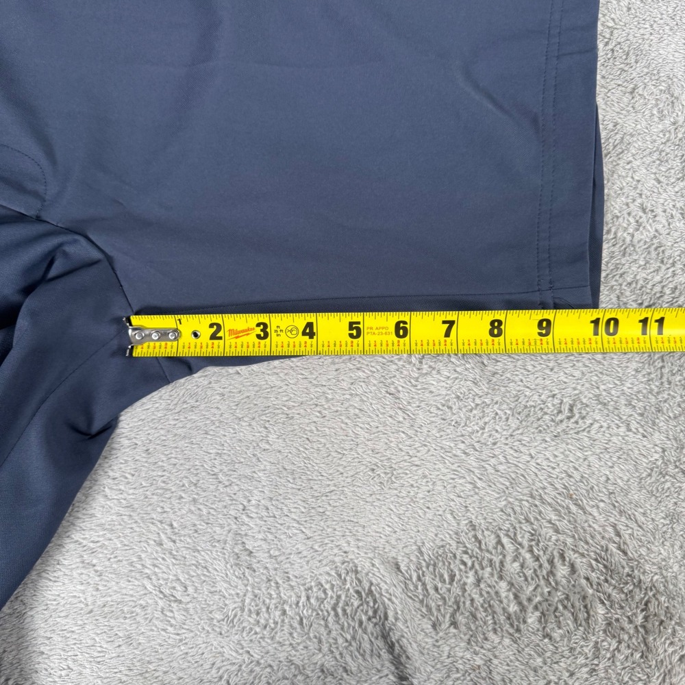 Pebble Beach Performance Golf Shorts Mens 34 Navy Blue Flat Front Utility Pocket - Picture 7 of 8